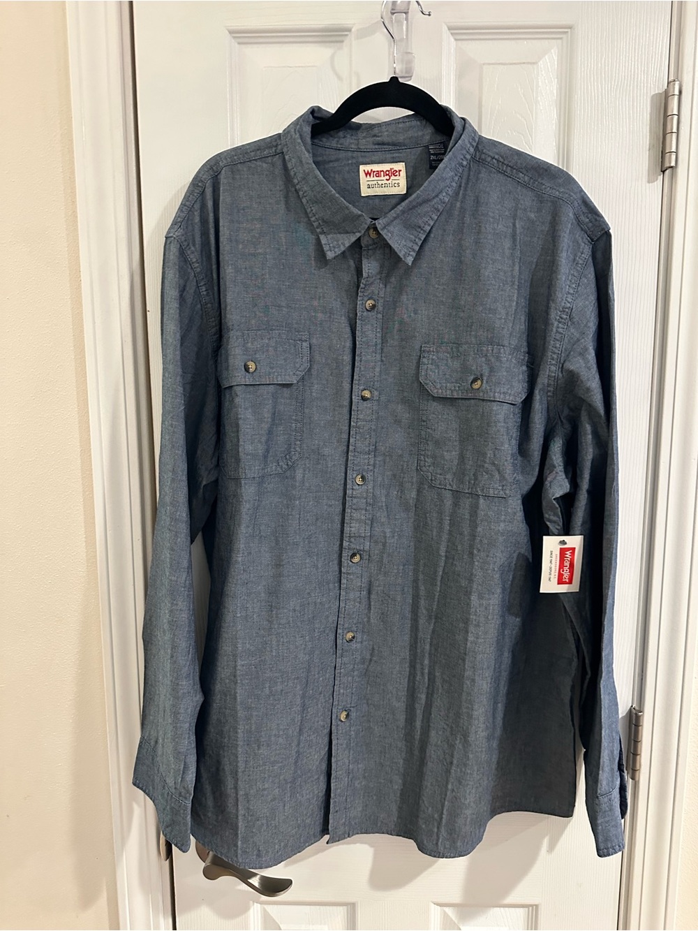 Wrangler Men’s Slate Blue Button-Down Shirt 2XL